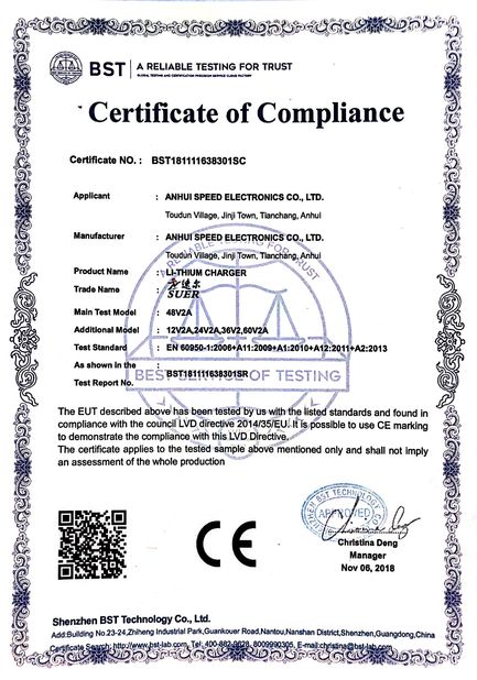 Chine Anhui SURE ELECTRONICS CO.,LTD certifications